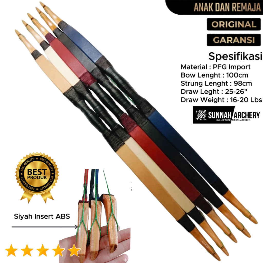 Busur Panah Horsebow Sunnah Archery Anak Remaja Siyah Insert ABS