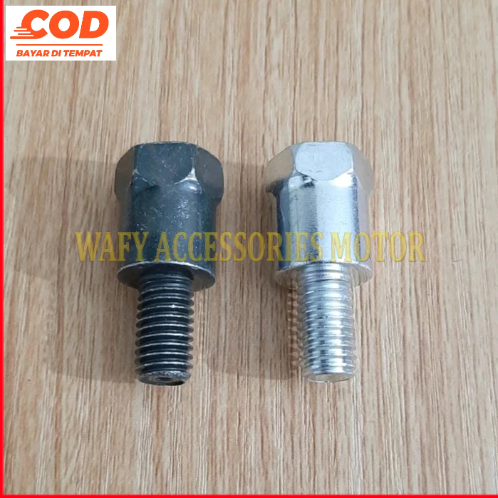 Sepasang Adaptor Sambungan Peninggi Spion Drat 12/14 Motor Suzuki Ke Spion Yamaha Bawah Drat 12 Suzu