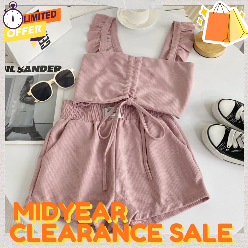 ONE SET BEACHWEAR WANITA PANTAI BEACH WEAR SHORT (2PCS) MX211