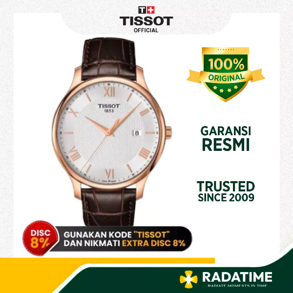 Jam Tangan Pria Tissot T-Classic Tradition 100% Original RoseGold T063-610-36-038-00