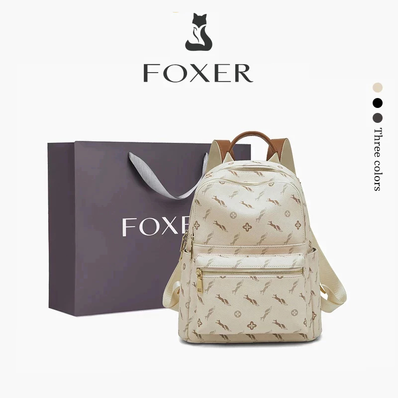 FOXER Tas Ransel Wanita Tas Sekolah Anti Air Tas Kerja Wanita