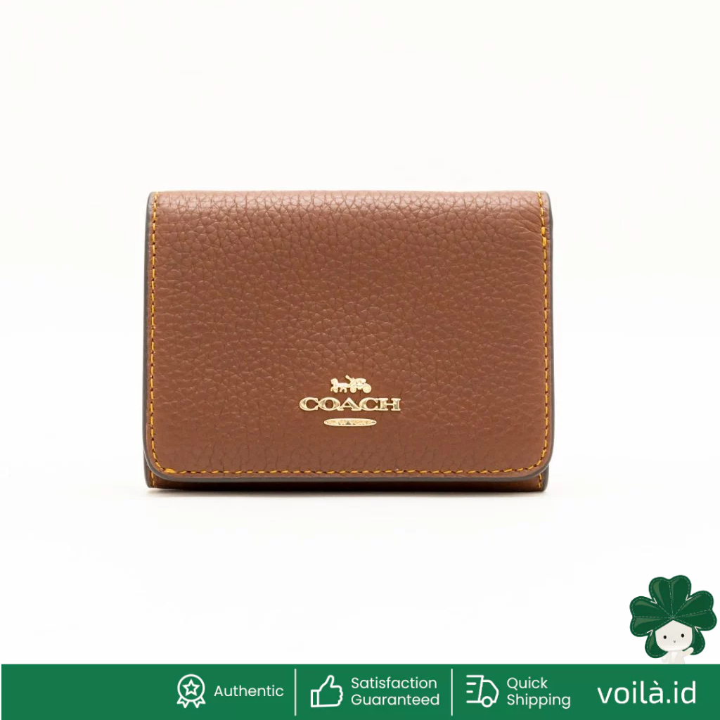 Card Holder Trifold Wallet In Signature Canvas Tan Brown