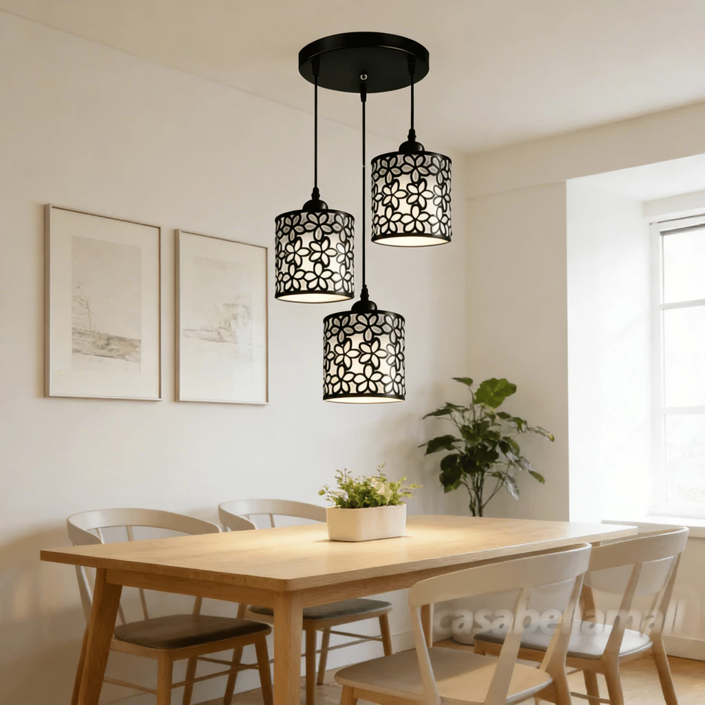 Ready Stock Lampu Gantung LED 3 Kepala Bentuk Kelopak Modern Minimalis Lampu Hias Dekorasi Rumah Rua