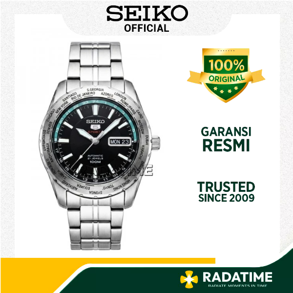 Jam Tangan Pria Seiko SNZG53 Automatic World Time Bezel 100% Original