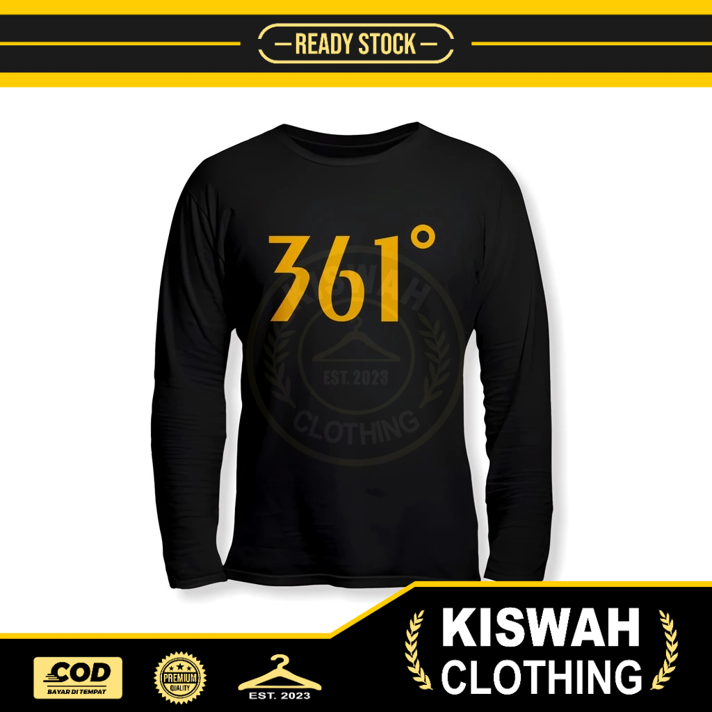 Kaos Tshirt 361 DEGREE Lengan Panjang Baju Sport