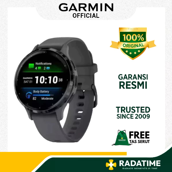 Jam Tangan Wanita Garmin Venu 3S Slate Bezel with Pebble Gray Case 100% Original