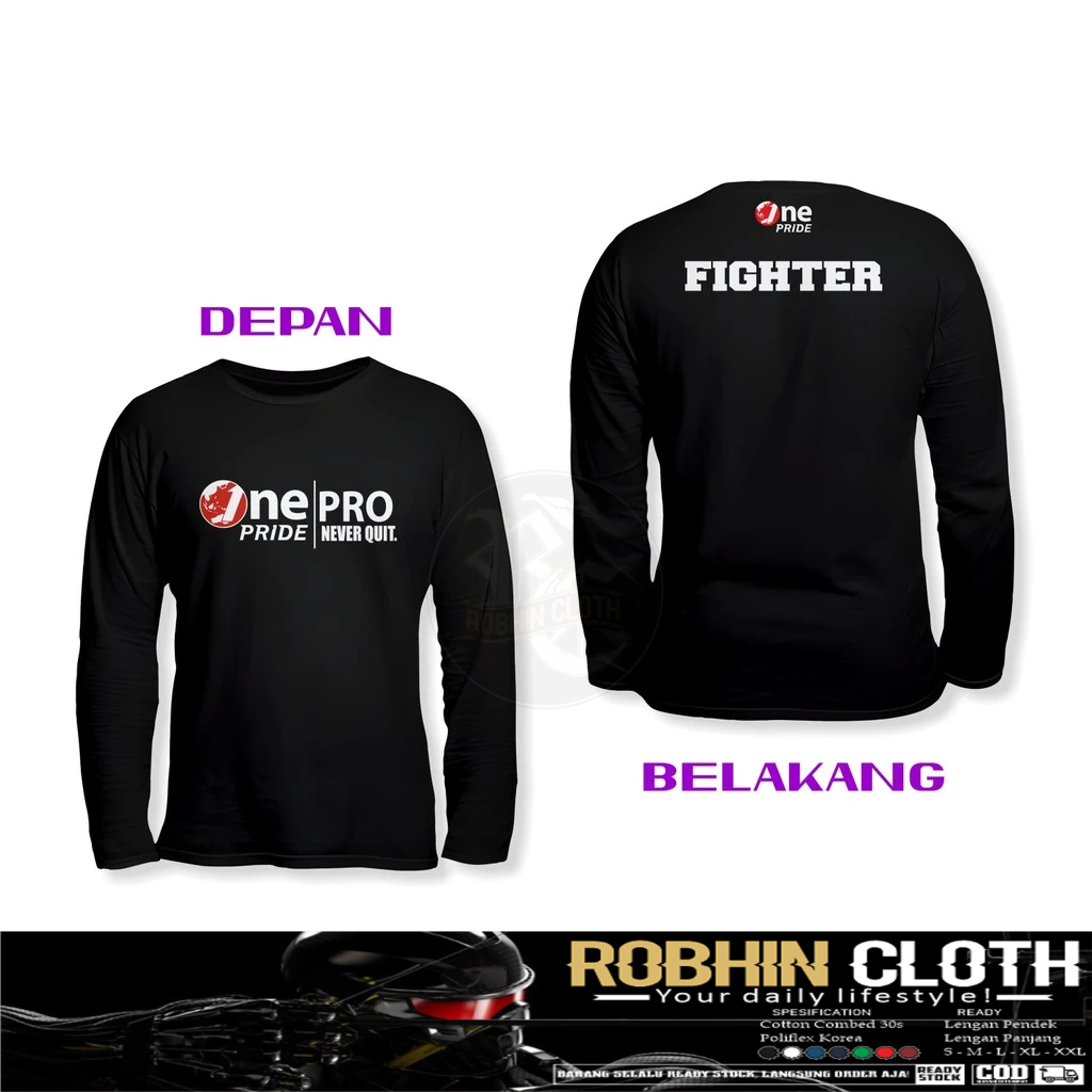 Kaos Baju MMA ONE Pride MMA TV One Terlaris DB Lengan Panjang Baju Sport
