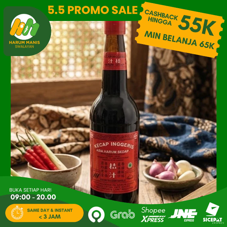 KECAP INGGRIS HARUM SEDAP ASIA 620ML / KECAP INGGRIS 620ML / KECAP INGGRIS BOTOL KACA
