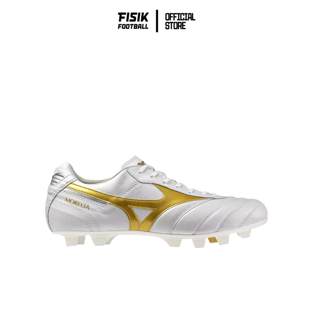 MIZUNO SEPATU SEPAK BOLA MORELIA II JAPAN WHITE/FOOTBALL GOLD/GALAXY SILVER MIZP1GA260150