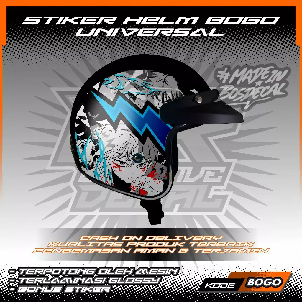 STIKER STRIPING HELM BOGO UNIVERSAL MOTIF HUNTER X HUNTER