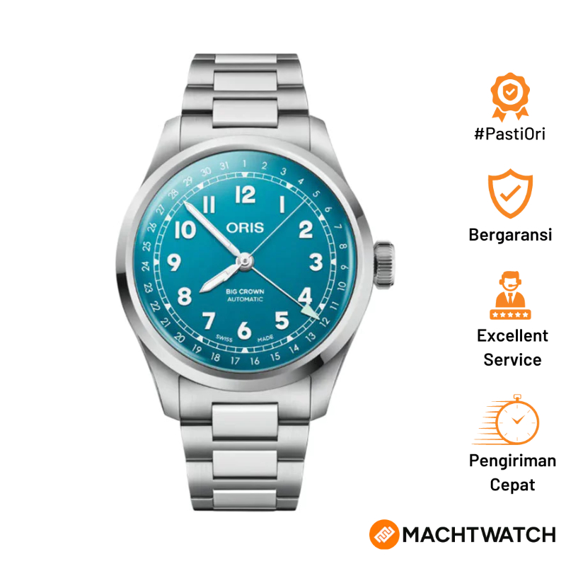 Jam Tangan Pria Oris Big Crown 01-754-7798-4065-07-8-20-06 Pointer Date Blue Dial Stainless Steel St