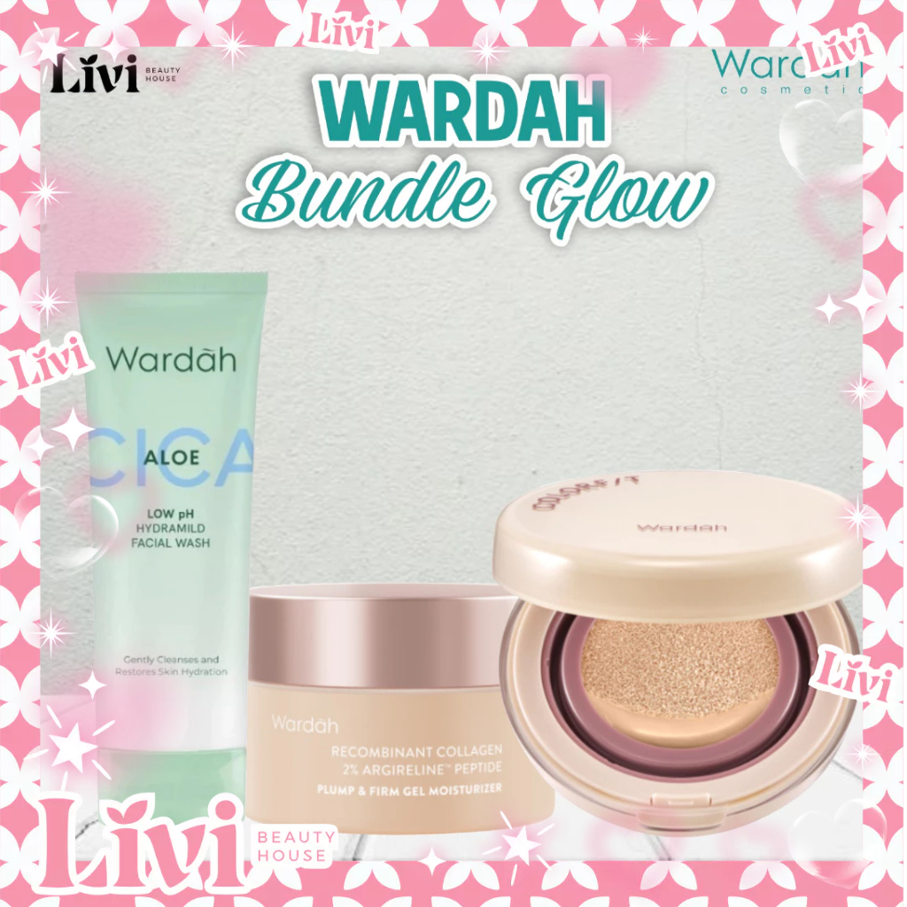 LIVI - Wardah Bundle Glow (Colorfit Perfect Glow Cushion + Gel Moisturizer 30gr + Cica Aloe Low pH F