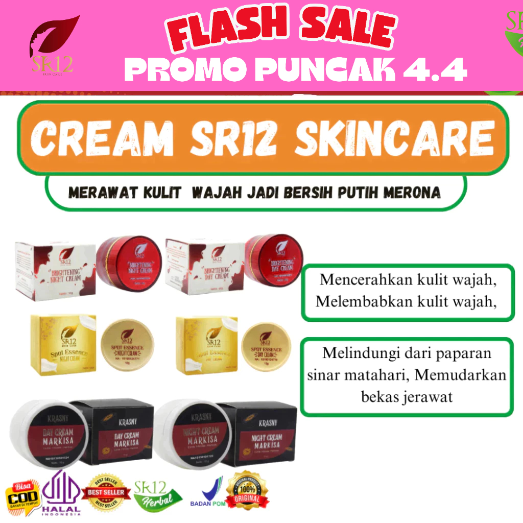 Cream SR12 Skincare / Spot Essence Cream SR12 / Krasny Cream SR12 / Brightening Cream SR12 / Krim