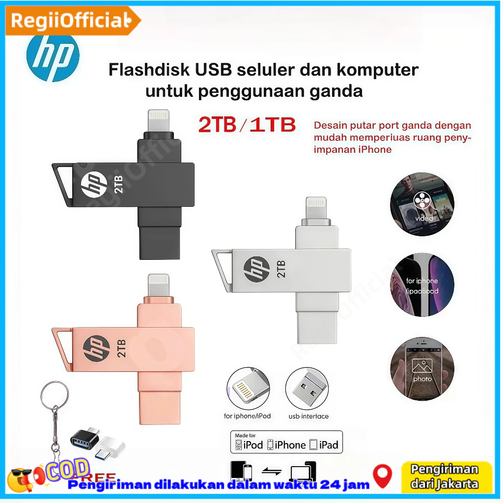 HP Flash Disk 2TB for iphone OTG ISO Flashdisk High Speed USB 3.0 Flash Drive Flash Disk Storage