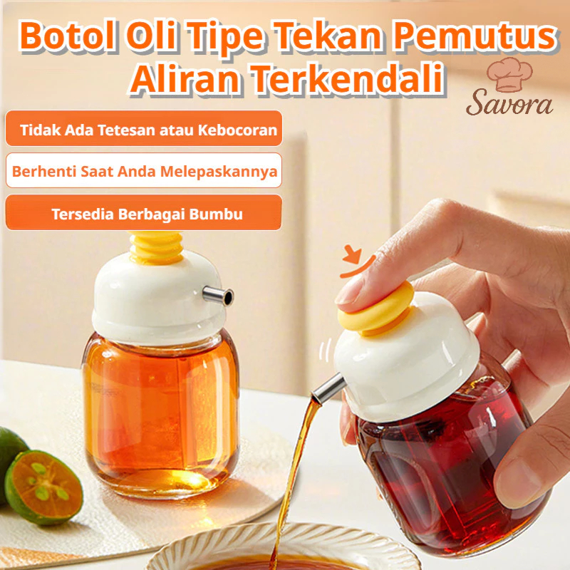 [Diskon 50%] Botol Minyak | Botol Kaca Mini Press | Botol Saus Anti Bocor | Botol Minyak Kaca untuk 