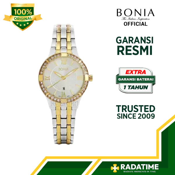 Jam Tangan Wanita Bonia 100% Original -Gold BN10154-2113S