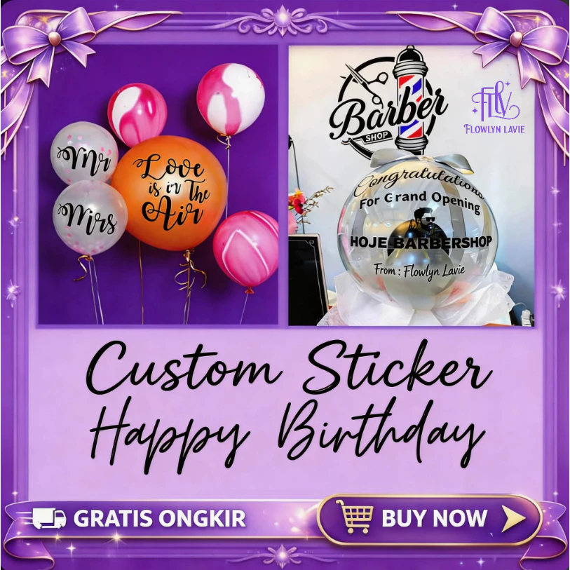 Custom Sticker Balon PVC -FLV