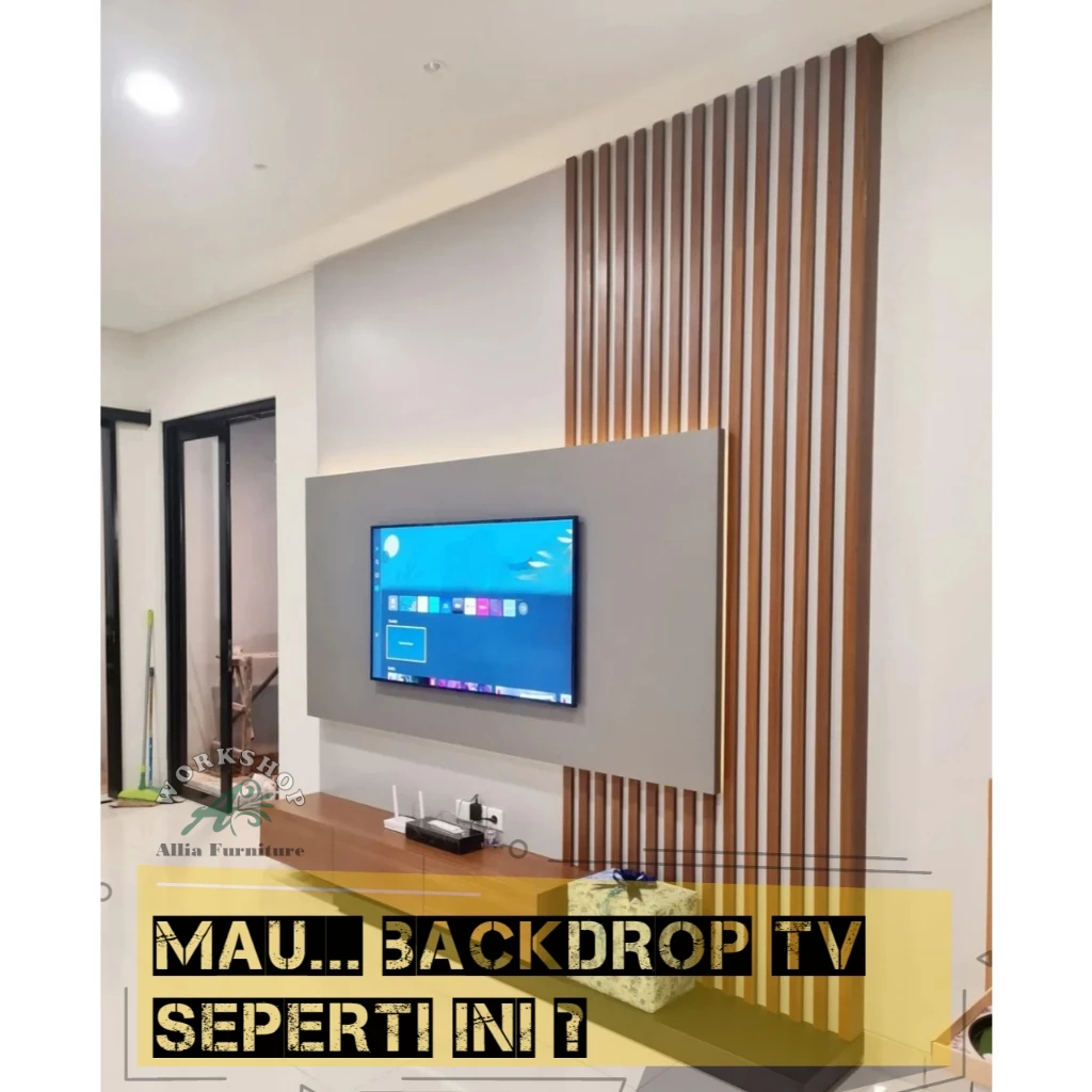 Backdrop Tv Custom | lemari tv led | backdrop tv minimalis