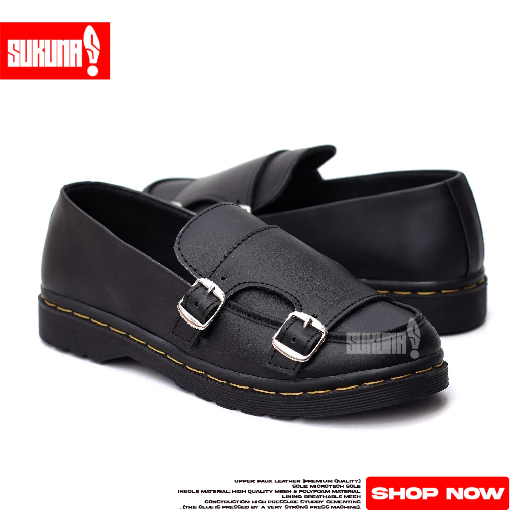 Sepatu Sandal Wanita Formal Docmart Hitam Slop