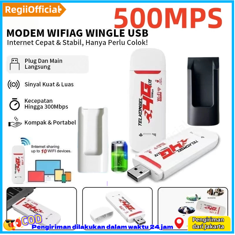 [500Mbps] Modem Wifi 4G Wingle USB Mifi All Operator 500Mbps Modem WIFI USB 4G LTE Wi-Fi portabel Al
