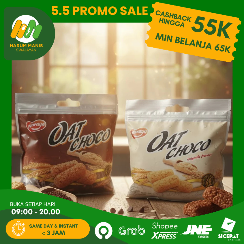NARAYA OAT CHOCO / NARAYA OAT CHOCO RASA VANILLA 400GR / NARAYA OAT CHOCO RASA CHOCO 400GR / CEMILAN