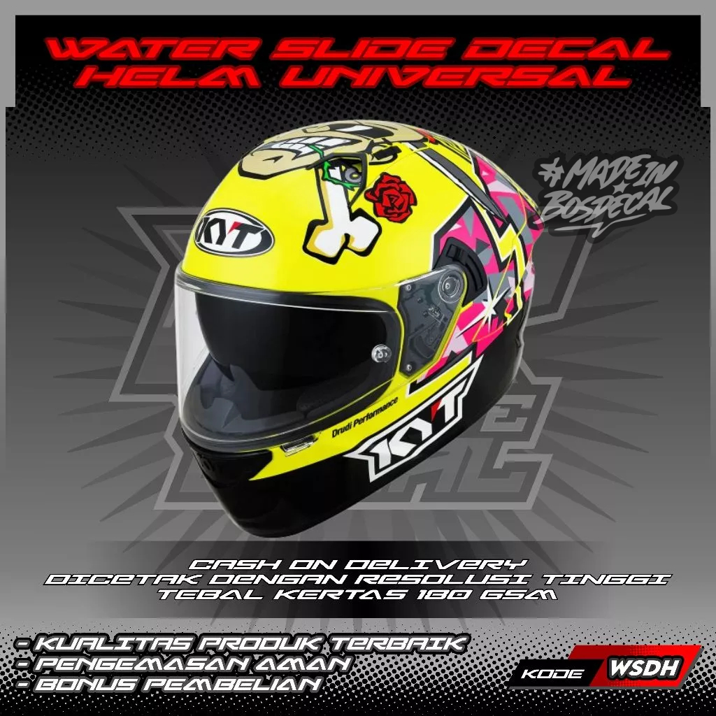 WATER SLIDE DECAL HELM UNIVERSAL MOTIF ESPARGARO MISANO 2018 | WATER SLIDE DECAL