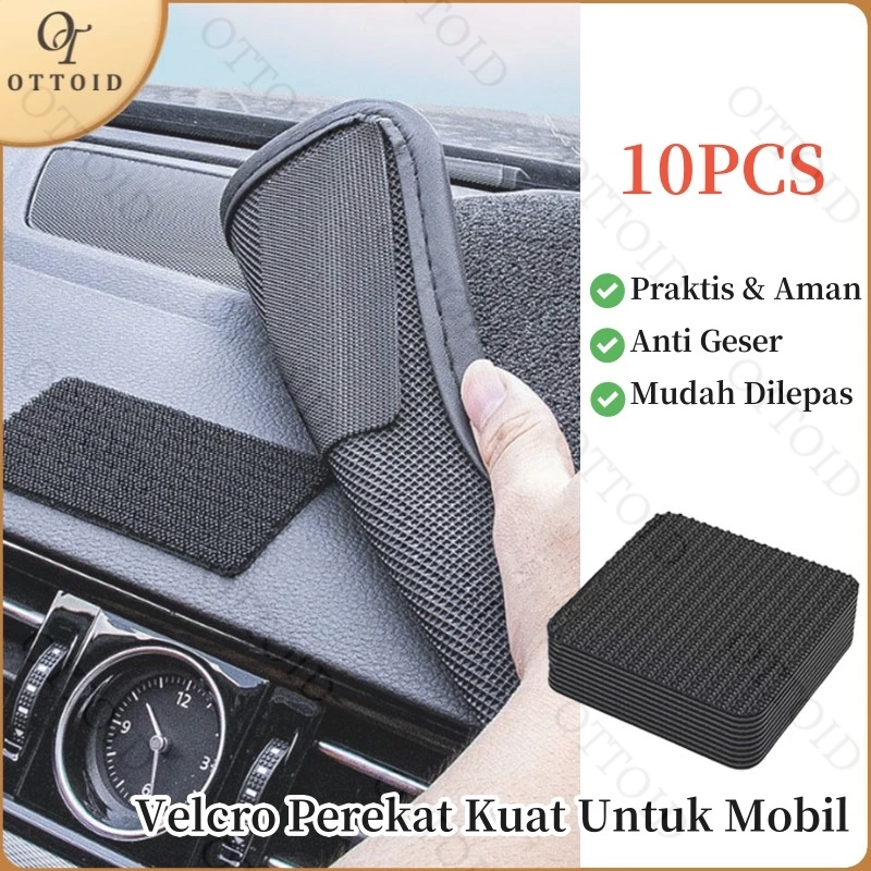 OTTOID Velcro Perekat Kuat Pengunci Alas Dasbor & Karpet Lantai Mobil Anti Geser Tanpa Bekas Lem