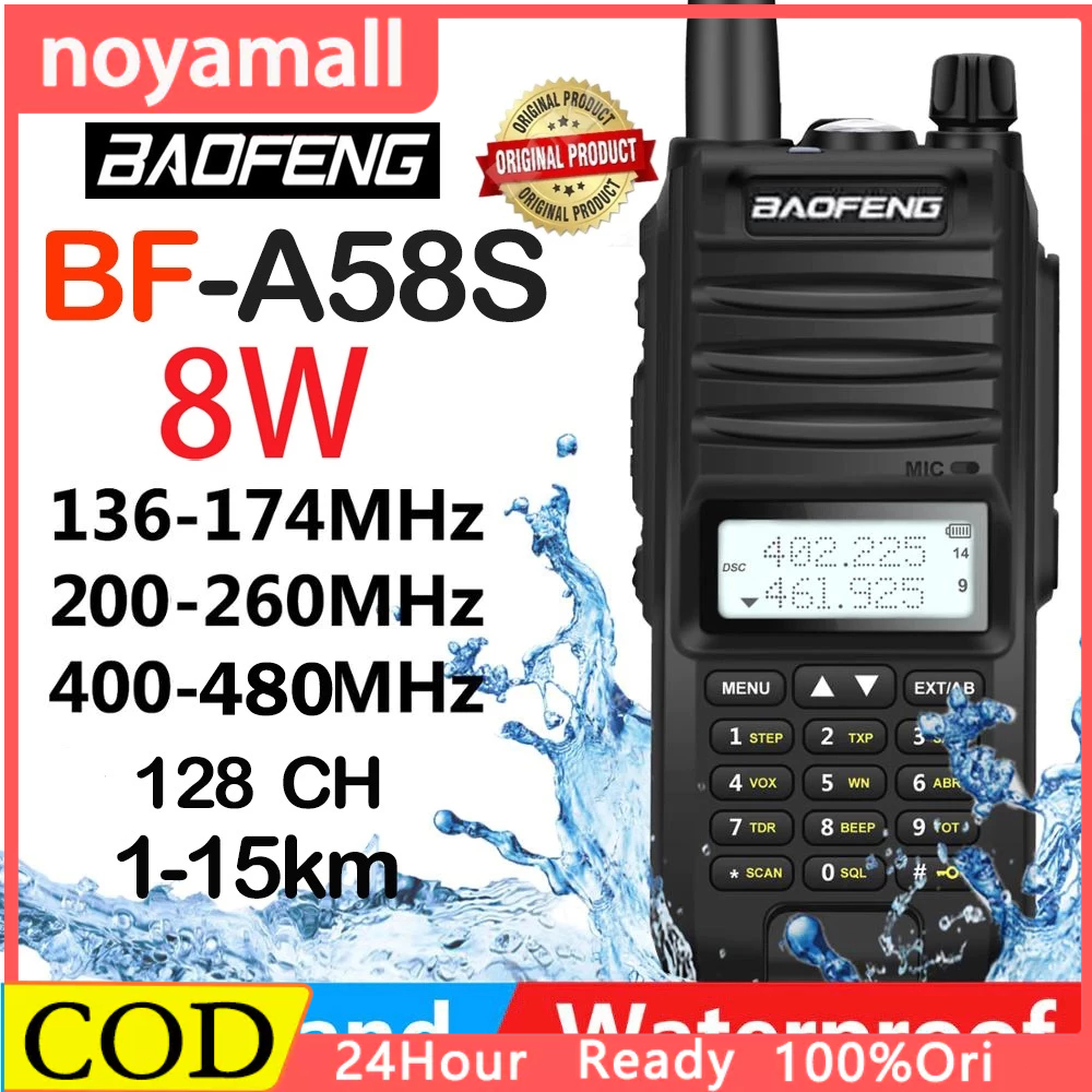 [100%Ori] HT Baofeng A58S Walkie Talkie Dual Band UHF/VHF 2800mAh 8W Handy Talky Jarak Jauh 15KM Wat