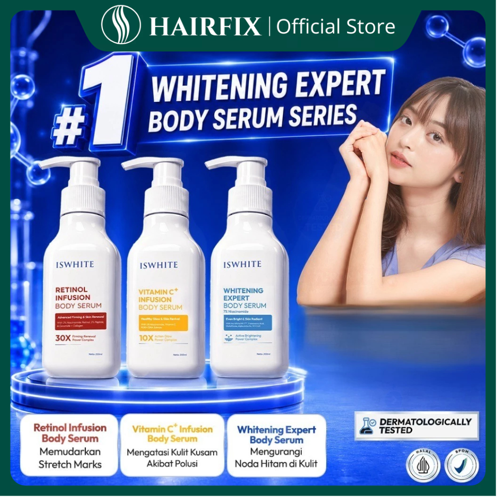 ISWHITE Whitening Expert Body Serum Series 200ml - Retinol Infusion, Vitamin C+ Infusion & 7% Niacin