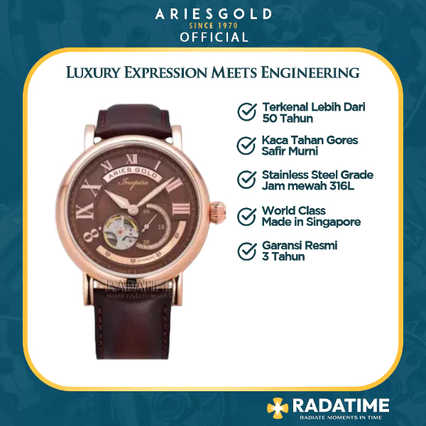 [FREE MUG] Jam Tangan Pria Aries Gold Original & Garansi Resmi 2 Tahun G-903-RG-CF
