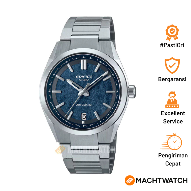 Jam Tangan Pria Casio Edifice EFK-100D-2ADR Men Automatic Blue Dial Stainless Steel Band