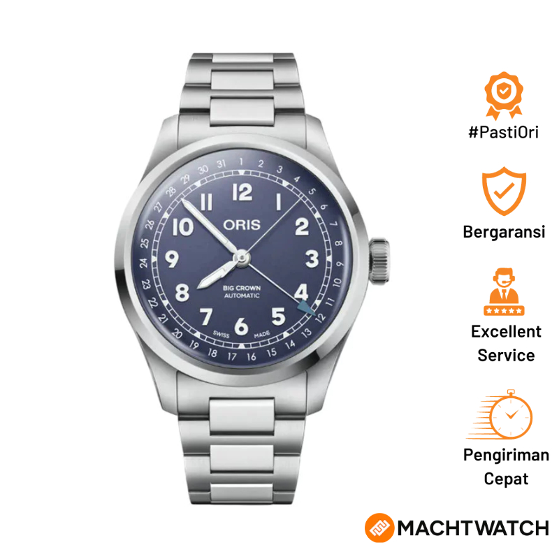 Jam Tangan Pria Oris Big Crown 01-754-7798-4068-07-8-20-06 Pointer Date Purple Matte Dial Stainless 
