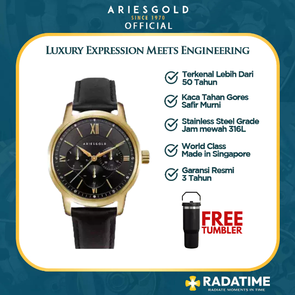 [FREE TUMBLER] Aries Gold Urban Eternal L-1028-G-BKG