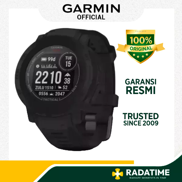 [PROMO-Garansi TAM 2 thn] Garmin Unisex Instinct 2 Solar Tactical Edition Black 45mm Smartwatch 010-
