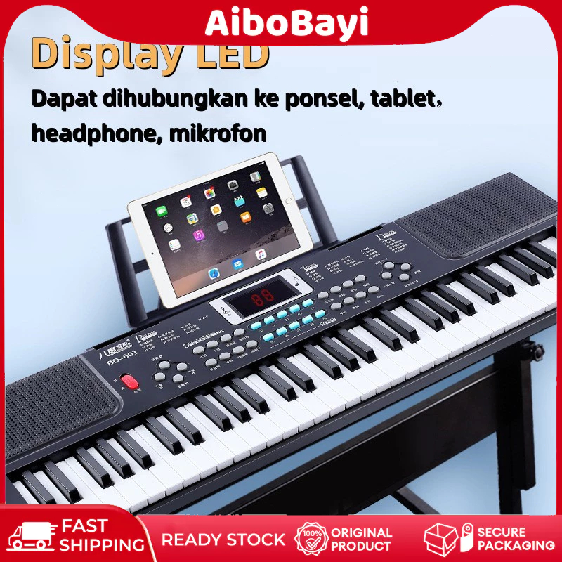 61 Keys Electric Piano Anak/keyboard piano /Mainan Edukasi Mainan Anak Lengkap Mic Dan Charger maina