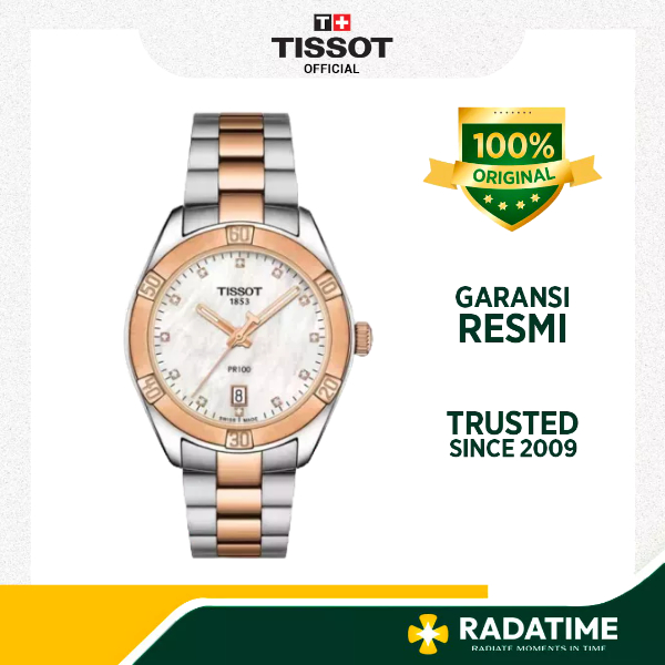 Jam Tangan Wanita Tissot T-Classic PR 100 Chic 100% Original -Rose Gold T1019102211600
