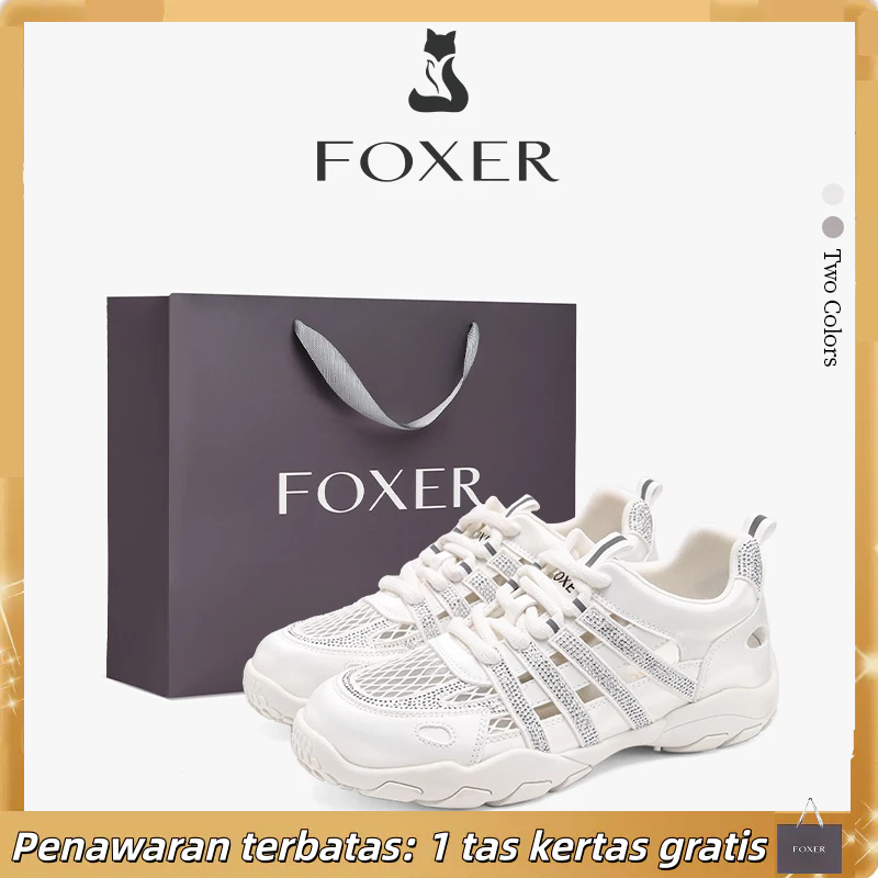 FOXER Sepatu Olahraga Wanita Sepatu Kasual Wanita Sepatu Ringan Wanita Sneakers Putih Casual