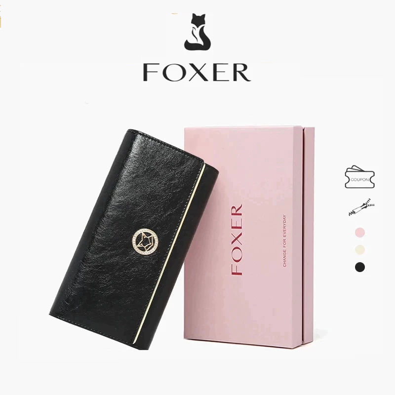 FOXER Dompet Panjang Wanita Dompet Mewah Sederhana Dompet Bergaya