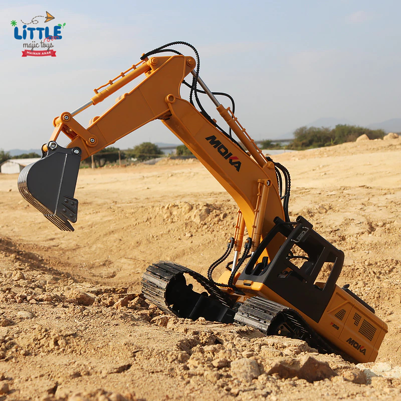 Mainan Truk Excavator RC Diecast Car Anak Remote Control Truk RC Ekskavator Simulasi Truk RC