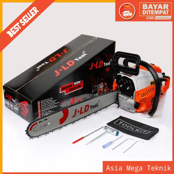 PROMO JLD  Chainsaw 54.6CC MesinKayu Mesin 20inch Pohon Kayu Kualitas Sinso Mini Potong 2 tak Mesin 