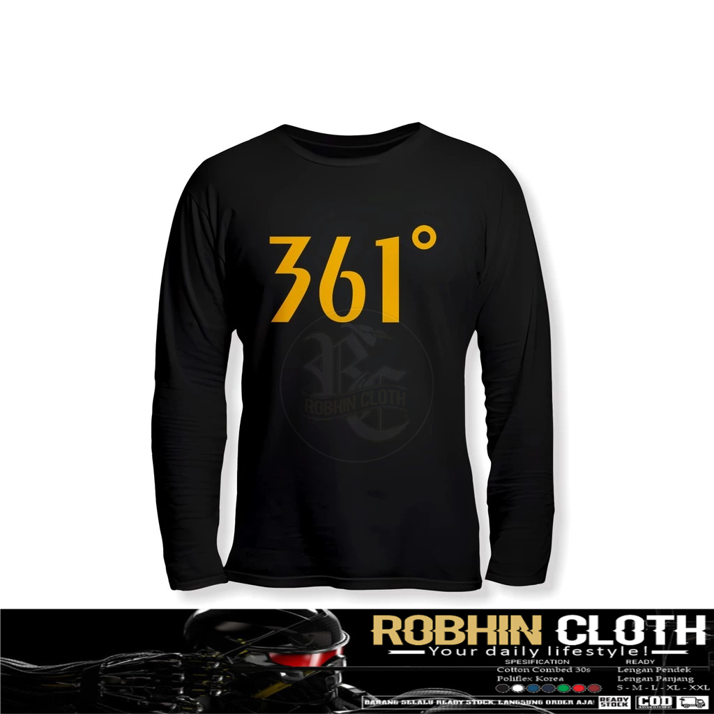 Kaos Baju 361 DEGREE Lengan Panjang Baju Sport