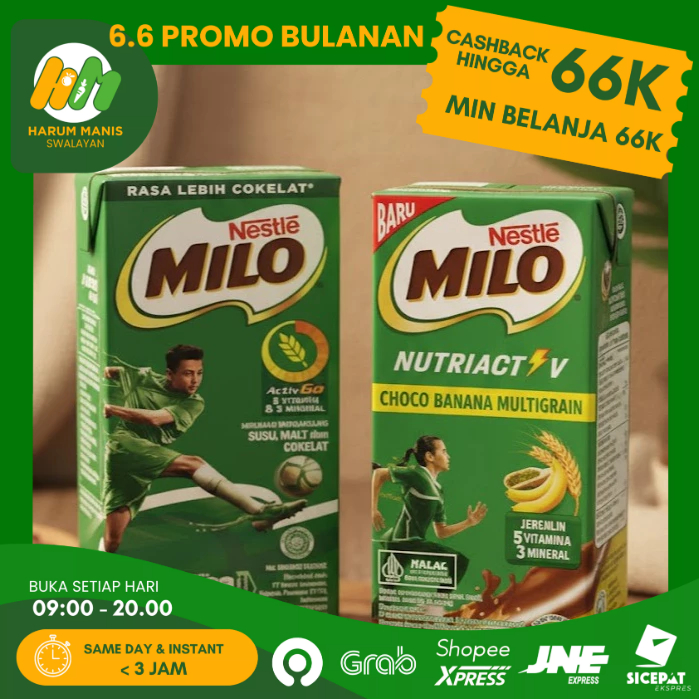 MILO UHT 180ML / MILO UHT NUTRIACTIV CHOCO BANANA 180ML / MILO ACTIV-GO UHT CMBK 180ML