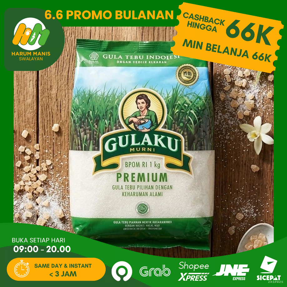 GULAKU PREMIUN PUTIH 1KG / GULAKU 1KG / GULA PASIR PUTIH 1KG