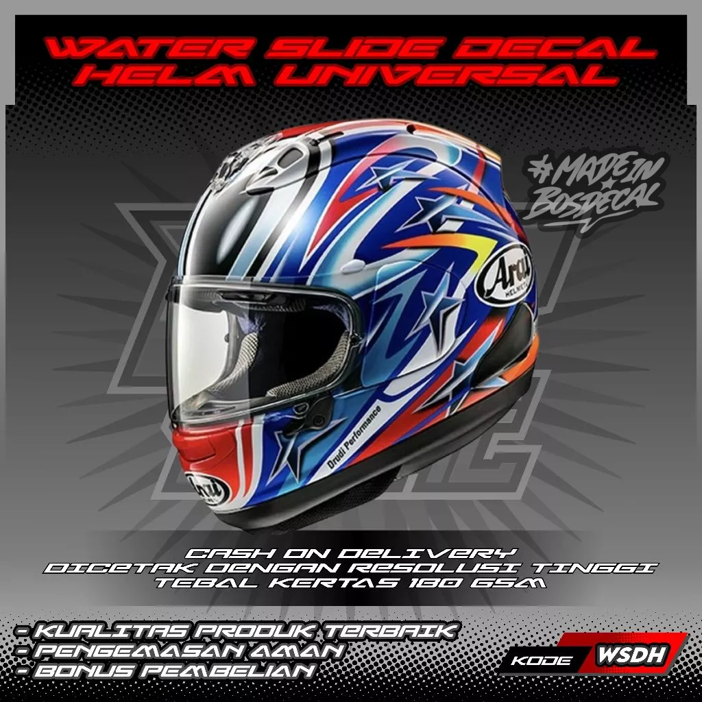 WATER SLIDE DECAL HELM MOTIF NAKANO RED