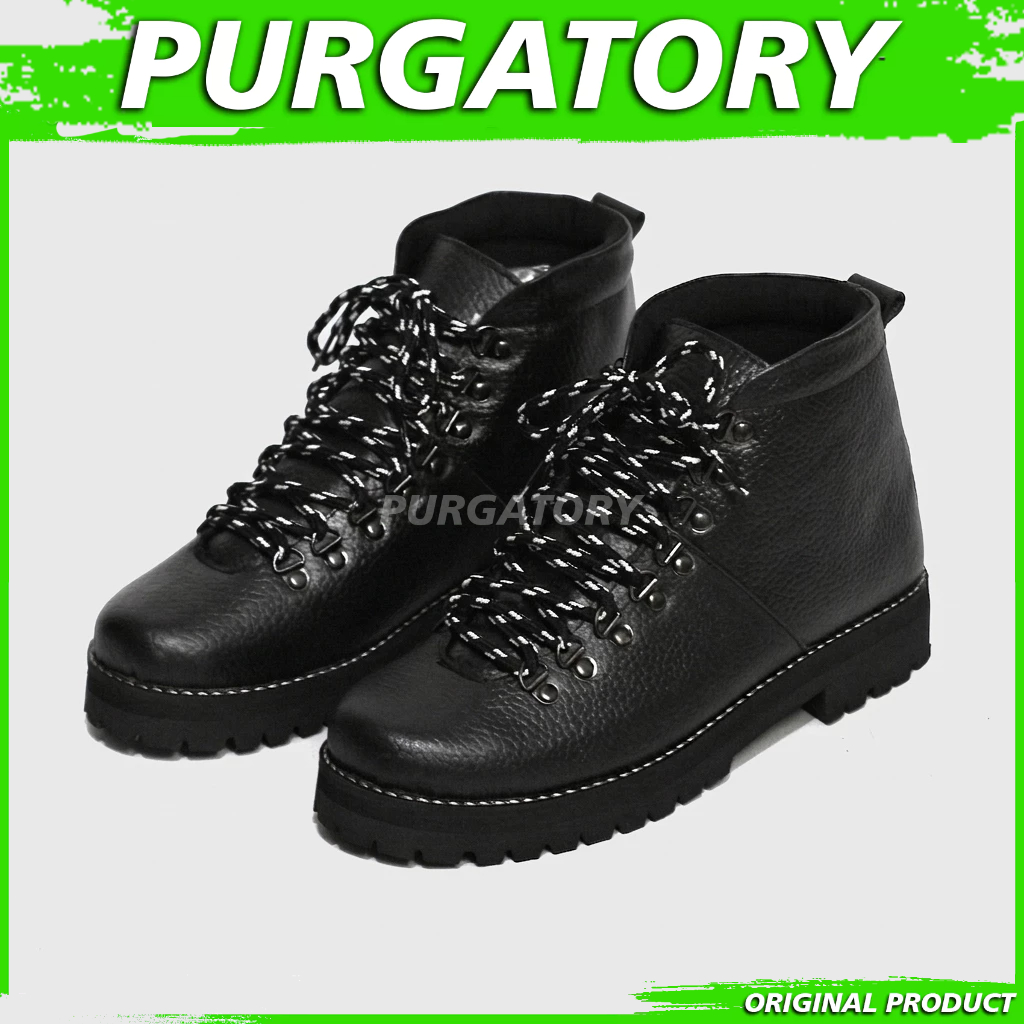PURGATORY - Sepatu Boots Tinggi Kulit Asli Pria