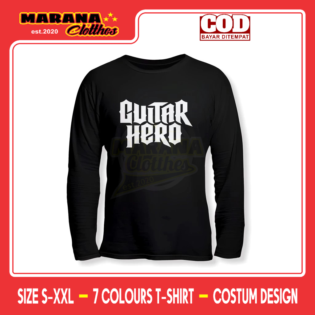 Kaos Guitar Hero Lengan Panjang Baju Game