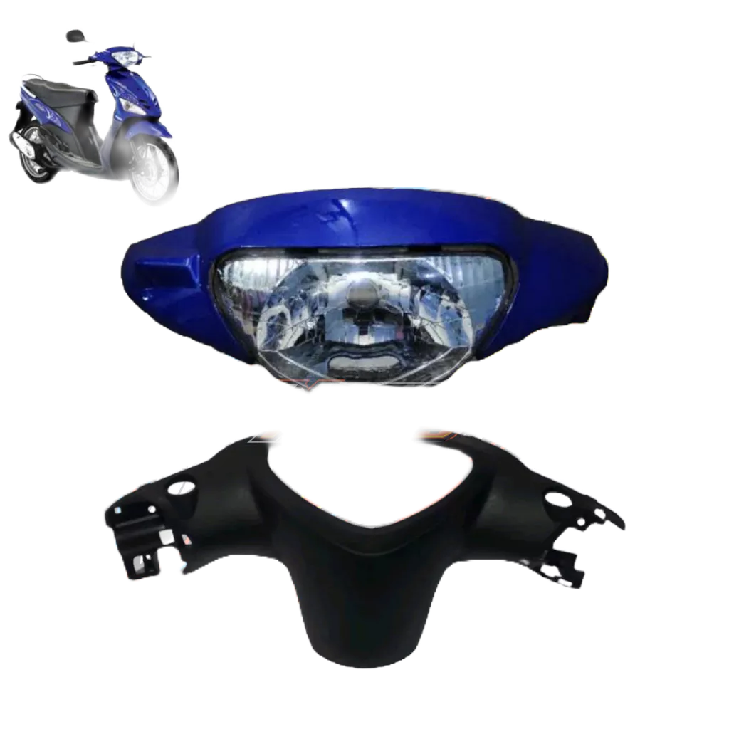 Paket Cover Batok Lampu Depan Belakang + Reflektor Yamaha Mio Lama Mio Sporty Biru / Batok Depan Bel