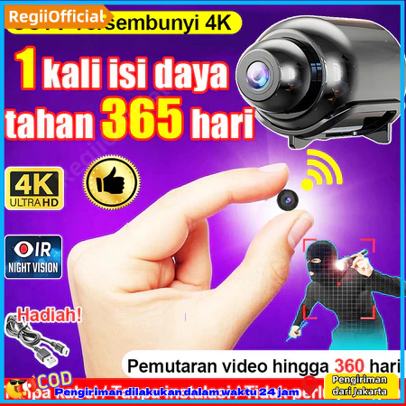 [With Battery]kamera cctv mini sambung ke hp kamera mini tersembunyi konek ke hp kamera 360 murah ka