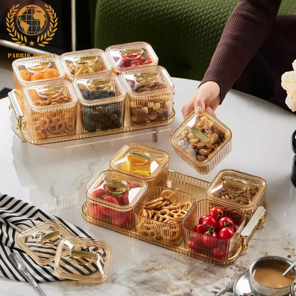 Pakbrik Toples Lebaran Desain Elegan Toples Penyimpanan Makanan Ringan Toples Akrilik Transparan Top