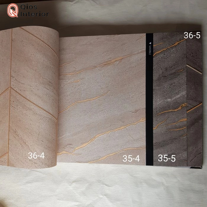 Wallpaper Dinding Roll Besar Marmer Granit Simple Abstrak Abu Gold